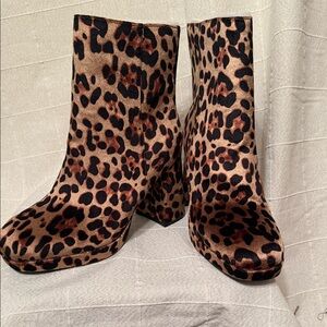 Leopard Print Ankle Boots